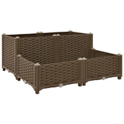 Fioriera rialzata per piante e fiori giardino 80 x 80 x 38 cm polipropilene 02_0000956