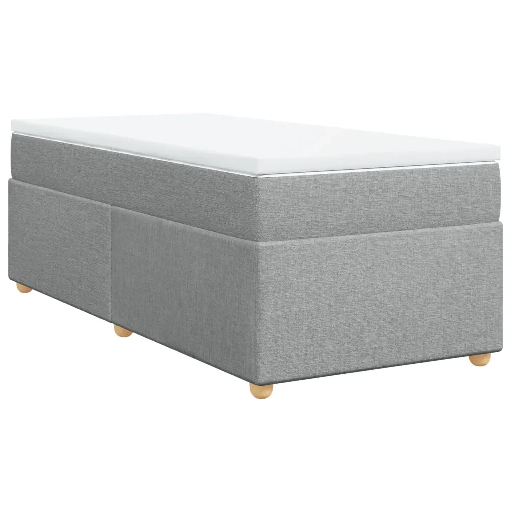Giroletto a Molle con Materasso Grigio Chiaro 80x200 cm Tessuto