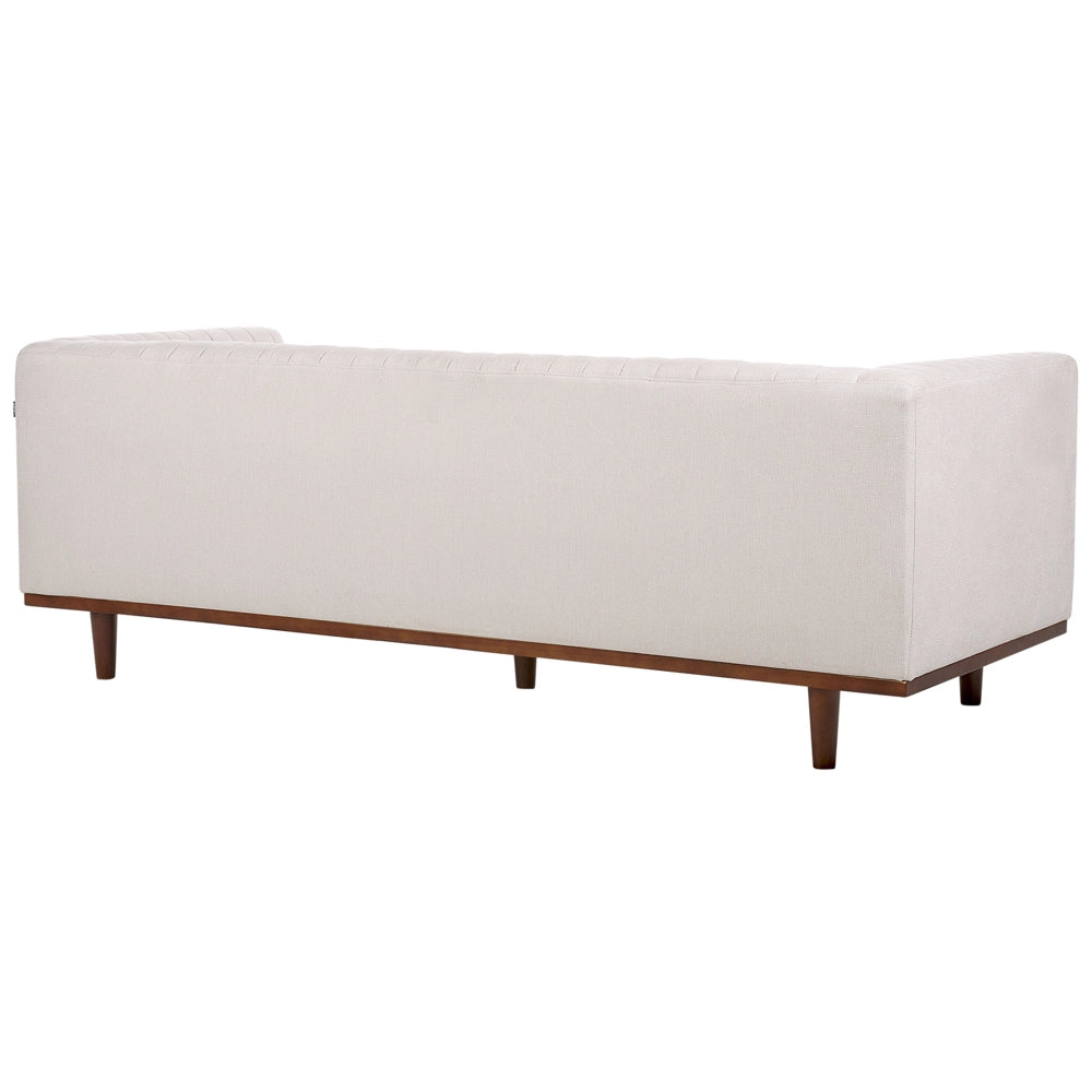 Divano a 3 posti tessuto beige moderno stile retrò soggiorno