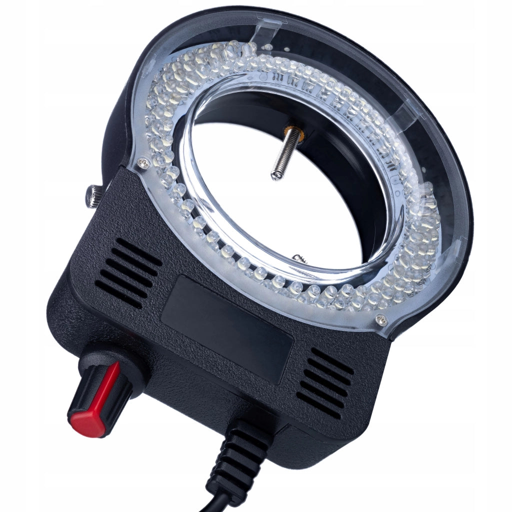 MicroBright 144 LED USB RingLight – Illuminazione per Microscopio | Regolazione Luminosità 0–100% | Montaggio 30–65 mm