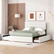 Letto 140x200 - Xylo - Beige con 2 cassetti senza materasso