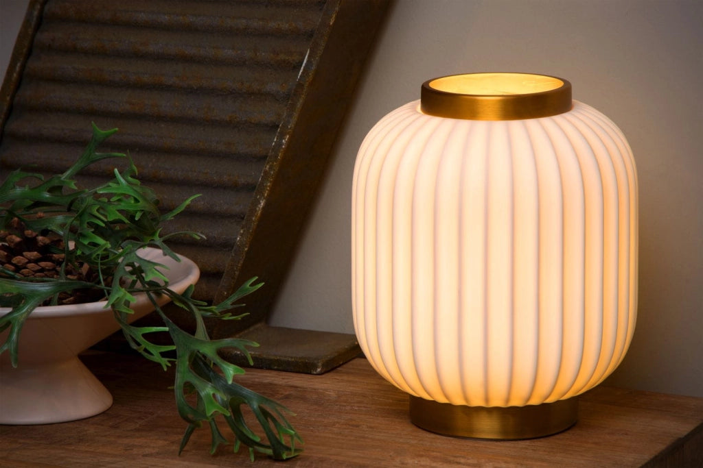 Lampada da tavolo Lucide Gosse porcellana oro E14 40W