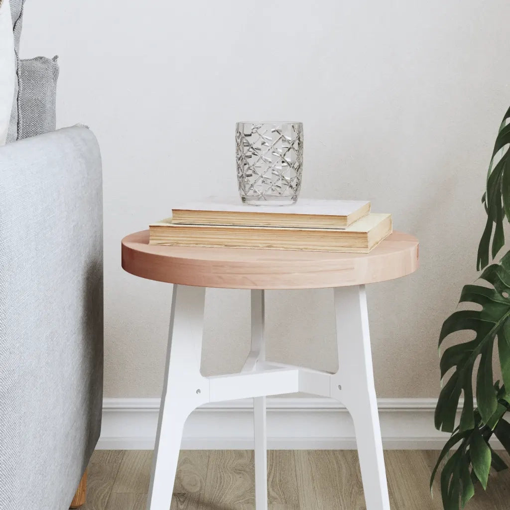 Piano per Tavolo Ã˜30x2,5 cm Rotondo in Legno Massello di Faggio