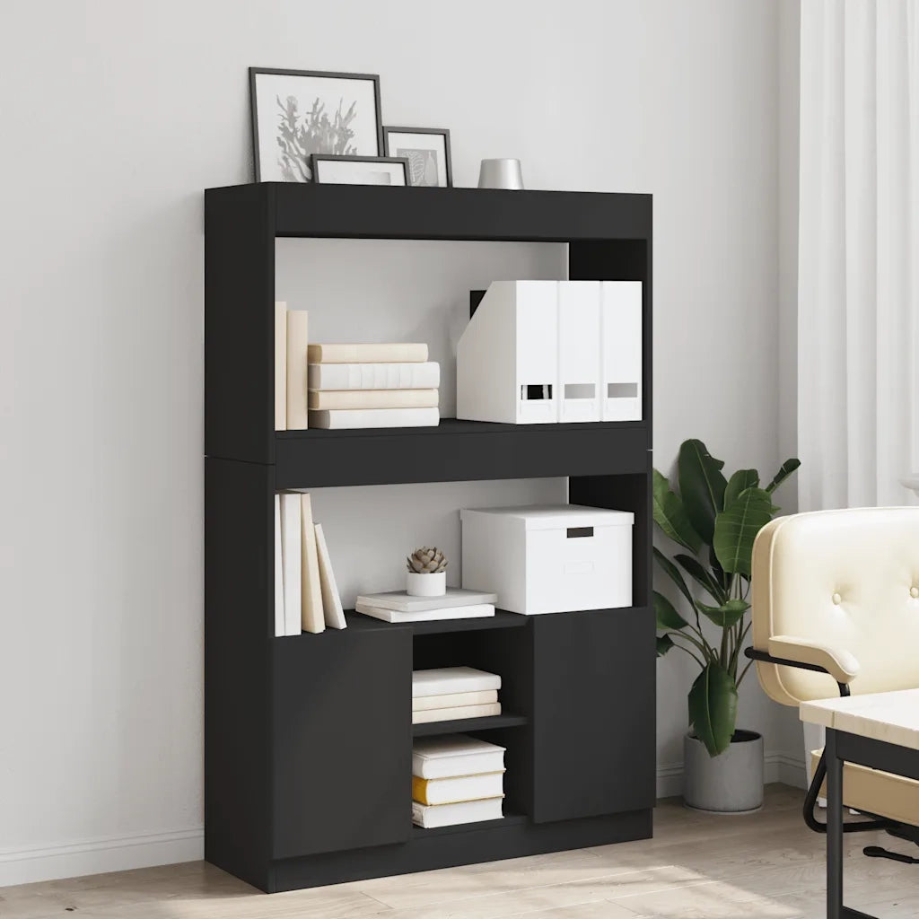 vidaXL Credenza Nera 92x33x140 cm in Legno Multistrato