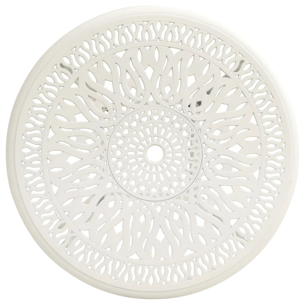 Tavolo da Giardino Bianco 90x90x74 cm in Alluminio Pressofuso 315587