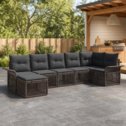 Set Divano da Giardino 7 pz Grigio polyrattan 3434903