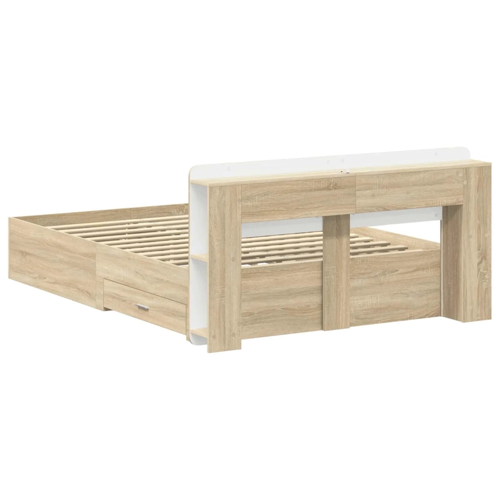 Telaio del letto con storage Rovere Sonoma 150 x 200 cm