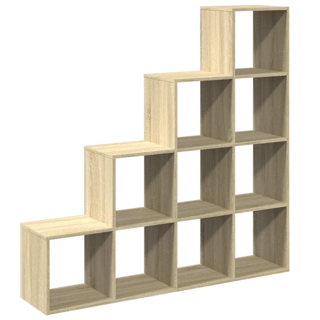Libreria 4 Ripiani-Scaffale per Libri-Mobile di Stoccaggio Rovere Sonoma 131,5x29x131,5 cm Truciolato