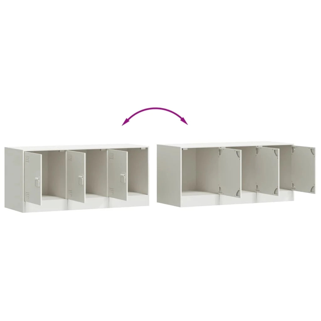 Mobile TV multimediale mensola TV credenza TV sala da pranzo soggiorno camera da letto 99 x 39 x 44 cm acciaio bianco 02_0026368