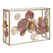 Tavolo Consolle Foglia 69, Multicolore, Metallo, 114x41,5x80 cm