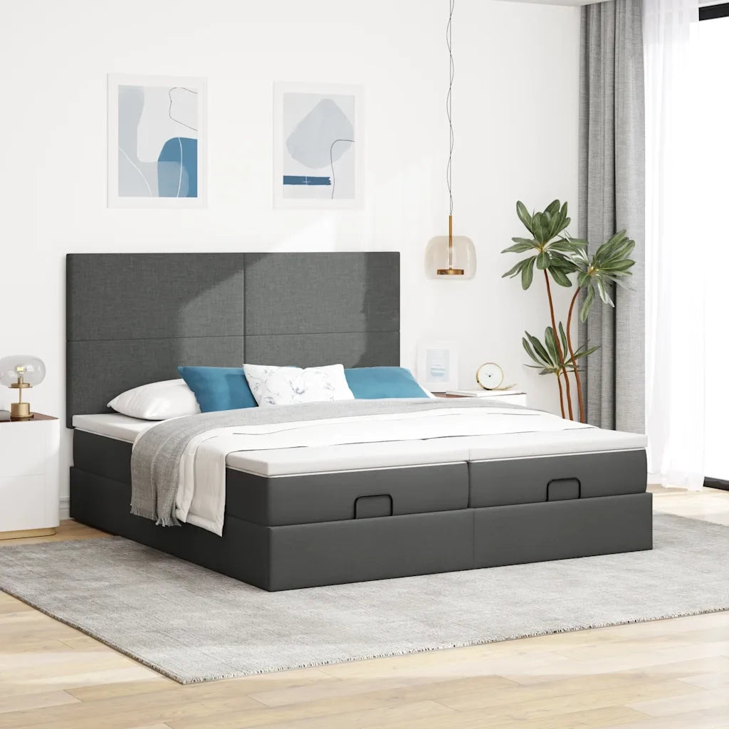 Struttura Letto Pouf con Materassi 180x200 cm in Tessuto 3314521