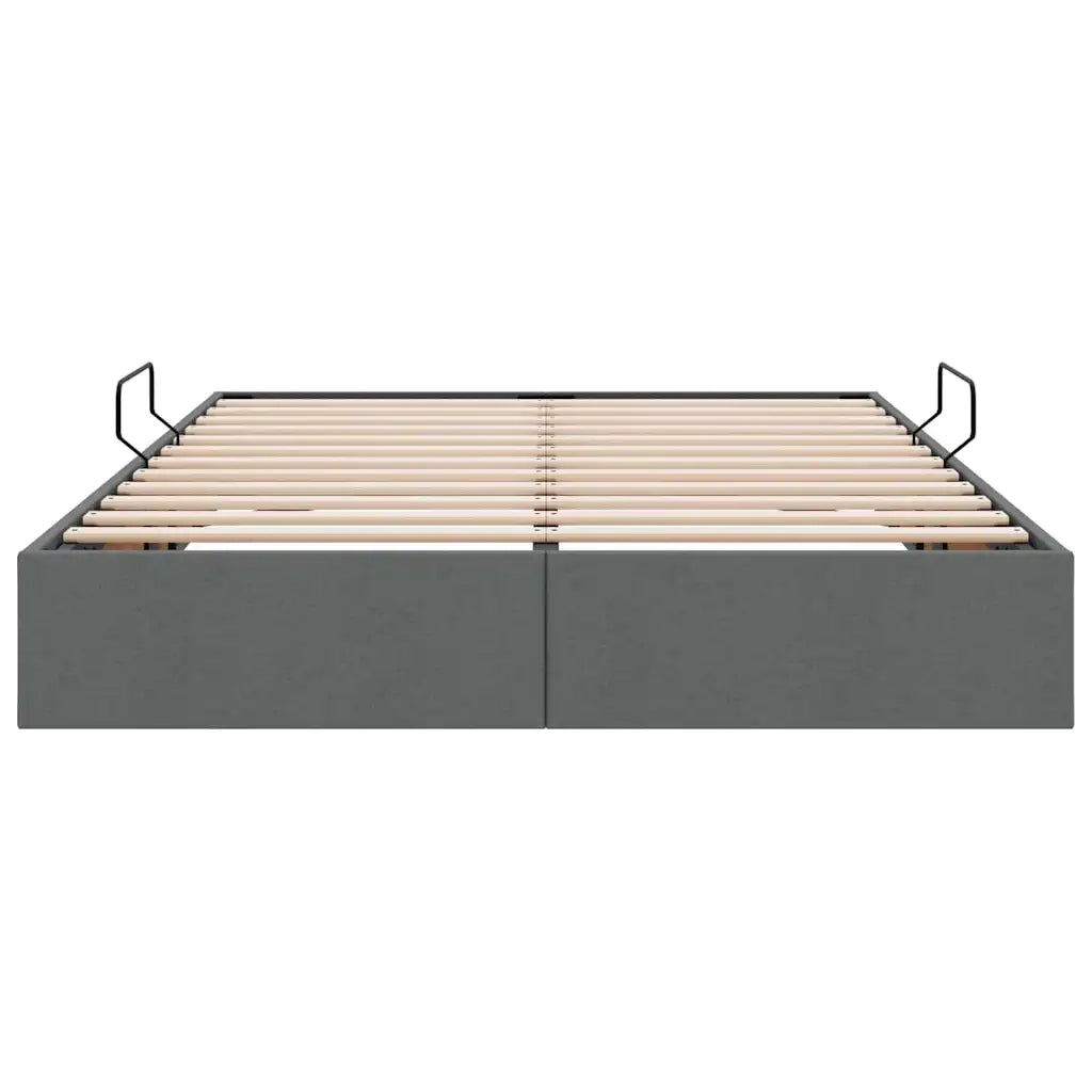Letto con Contenitore Grigio Scuro 135 x 190 cm Tessuto 3370047