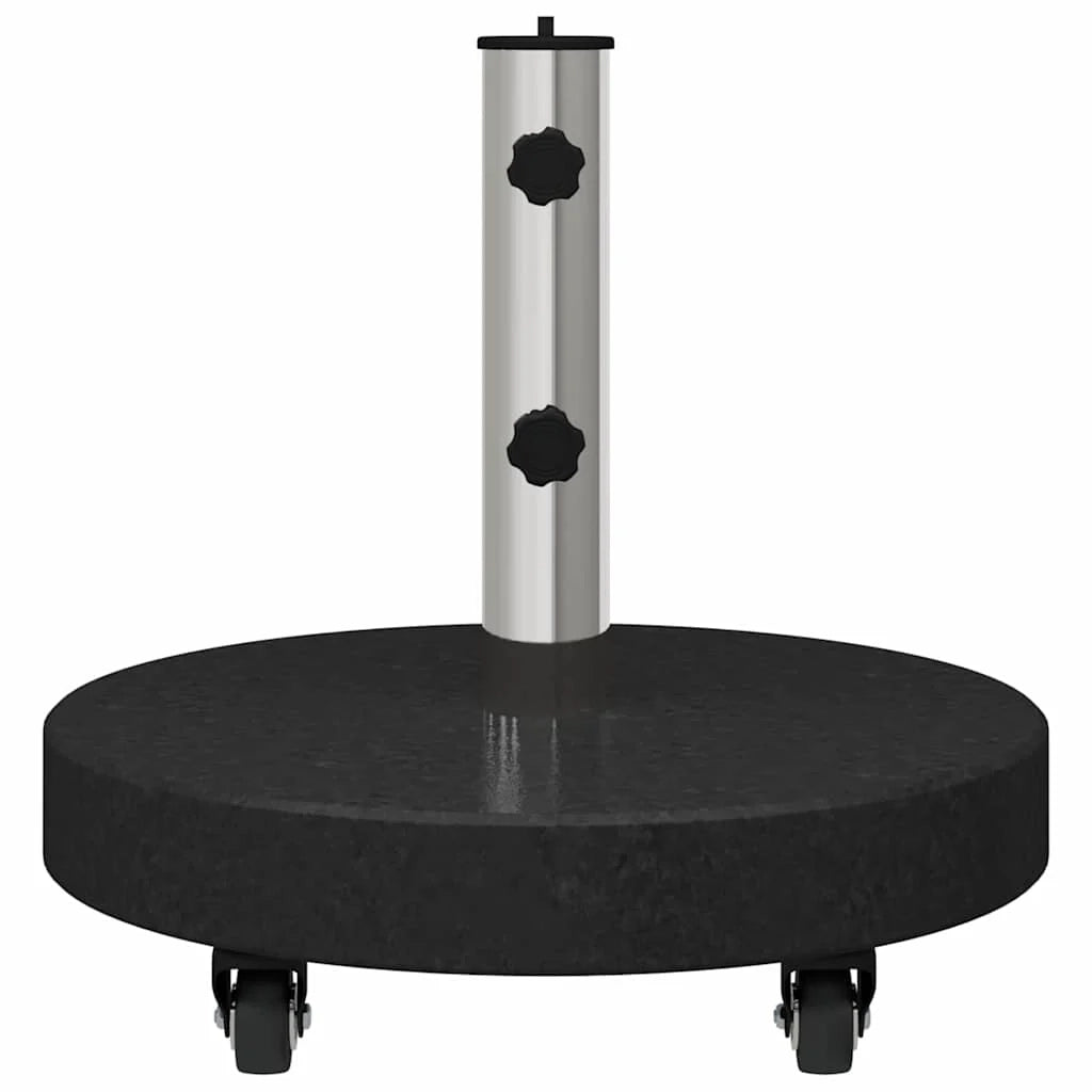 Base moderna rotonda con ruote per ombrellone da giardino 45 x 45 x 45 cm in granito nero codice 02_0058856.