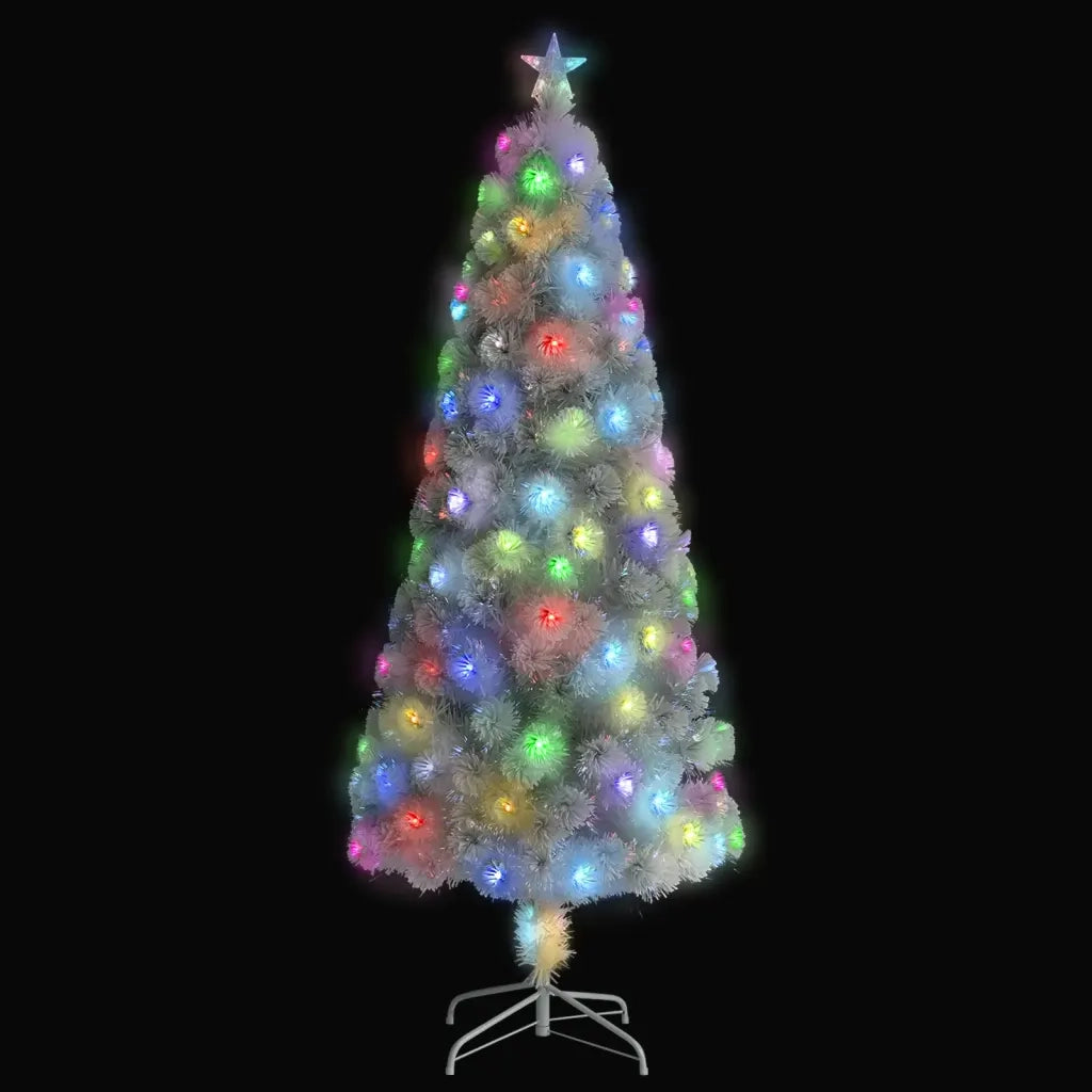 Albero Natale Preilluminato-Luci decorative natalizie Bianco 240 cm in Fibra Ottica