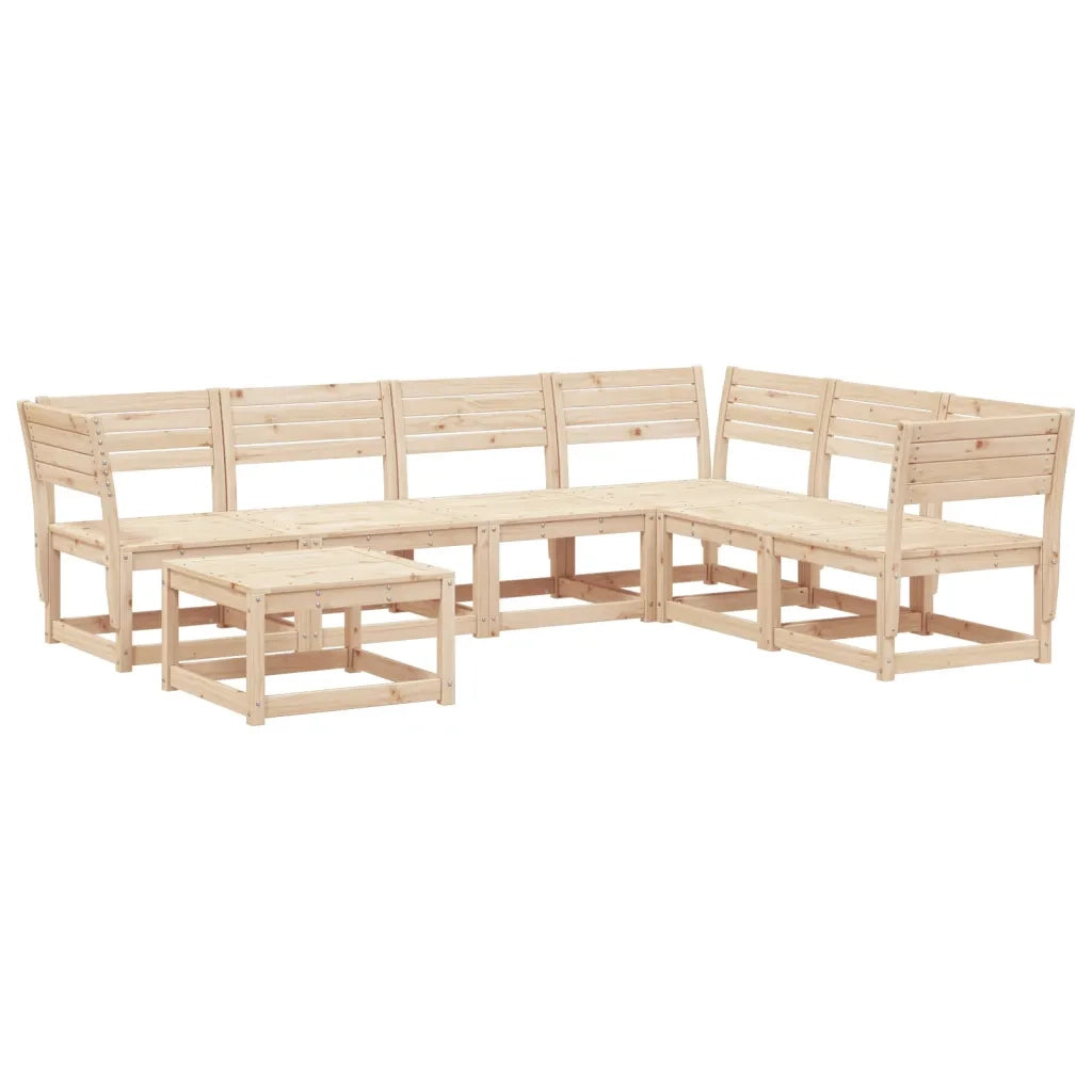 Set Salotto da Giardino 7 pz in Legno Massello di Pino