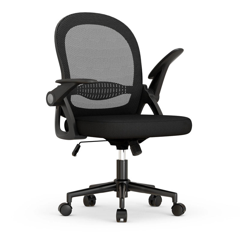 Sedia Ufficio con Supporto Lombare - RATTANTREE - Sedia Ufficio da Scrivania ergonomica Braccioli 90¡ã Regolabile - Nero