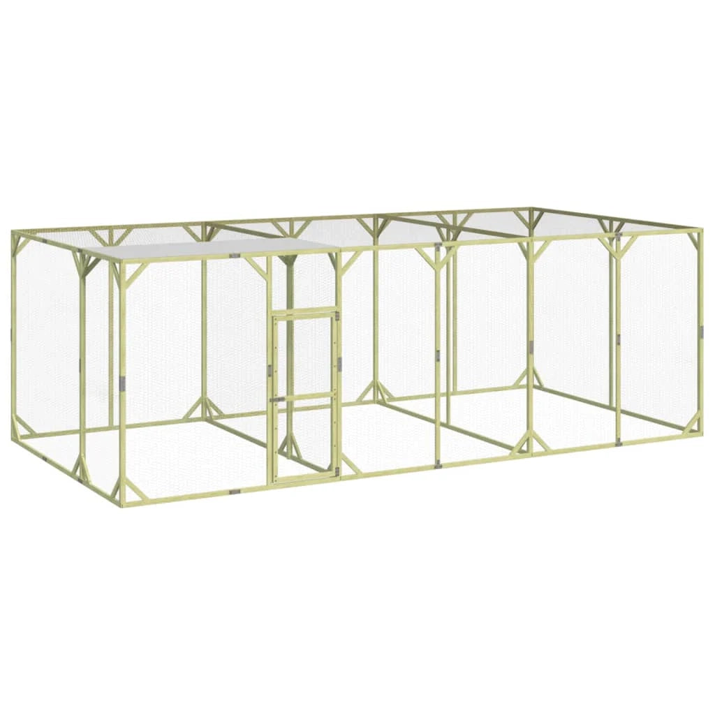 Pollaio/recinto/gabbia 600 x 300 x 200 cm in legno massello di pino impregnato marrone 02_0043929