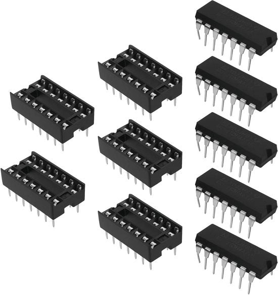 Buffer Quad con Entrata a 3 Stati SN74AHCT125N - 5 Set inclusi Socketti per Circuiti Digitali di Buffering