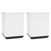 2 pz Fioriere | Cassetta per fiori | Vaso Bianche 30x30x37 cm in Polipropilene