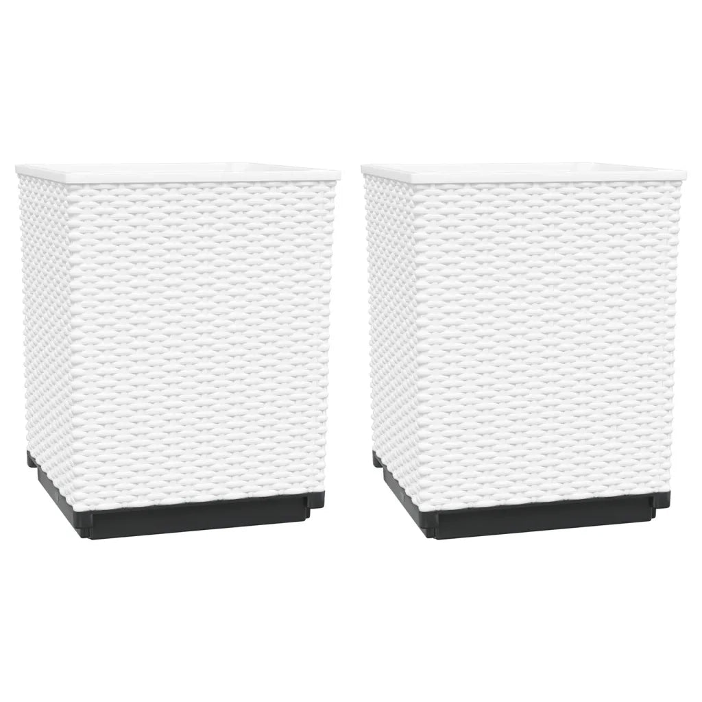 2 pz Fioriere | Cassetta per fiori | Vaso Bianche 30x30x37 cm in Polipropilene