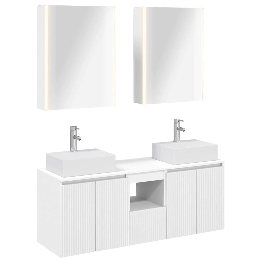 Set di Armadi da Bagno 5 pcs Bianco Legno ingegnerizzato 3406407