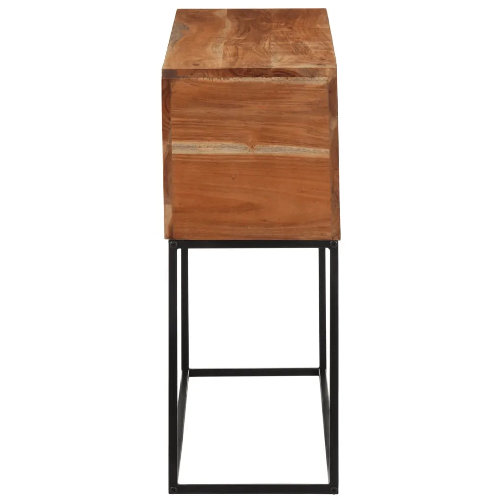Tavolo Consolle 110x30x75cm in Legno Massello di Acacia e Ferro 376067