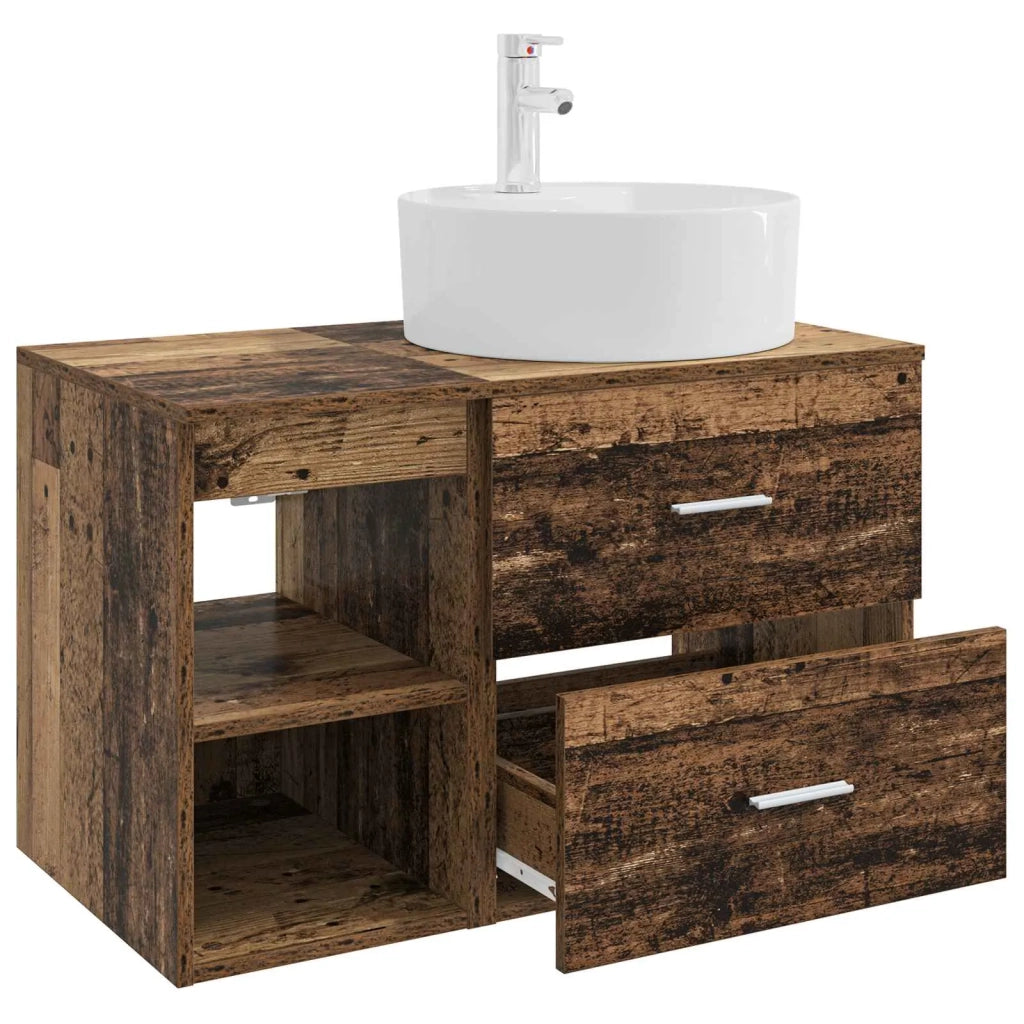 Set di mobili per il bagno 2 pz Legno antico 3403910
