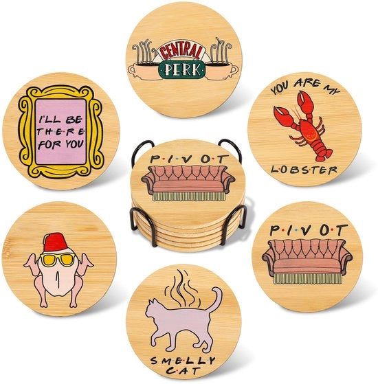 Decorazioni per tavola Friends, set di supporti per tavola con supporto, regalo per fan della serie TV Friends (6 pezzi)