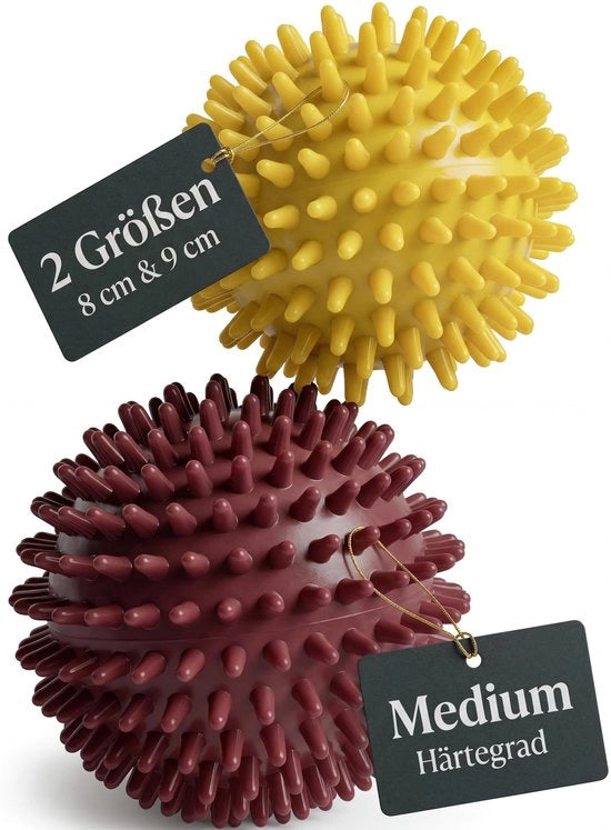 Set di palline da massaggio 2 in 1 - Fasciaball 8 cm - Palline da massaggio per piedi - Palline da massaggio con punte - Fasciaball - Set di palline da massaggio per mani - Palline da massaggio con durezza variabile - Fasciaball