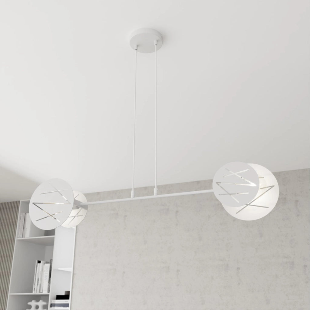 Lampada a sospensione Xotic in acciaio bianco opaco
