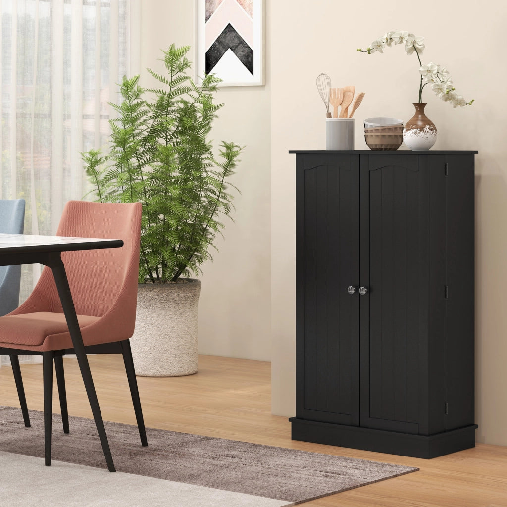 Armadio Dispensa Multiuso ¨C Xylo ¨C 2 Ante 16 Ripiani Nero 60x30x104cm