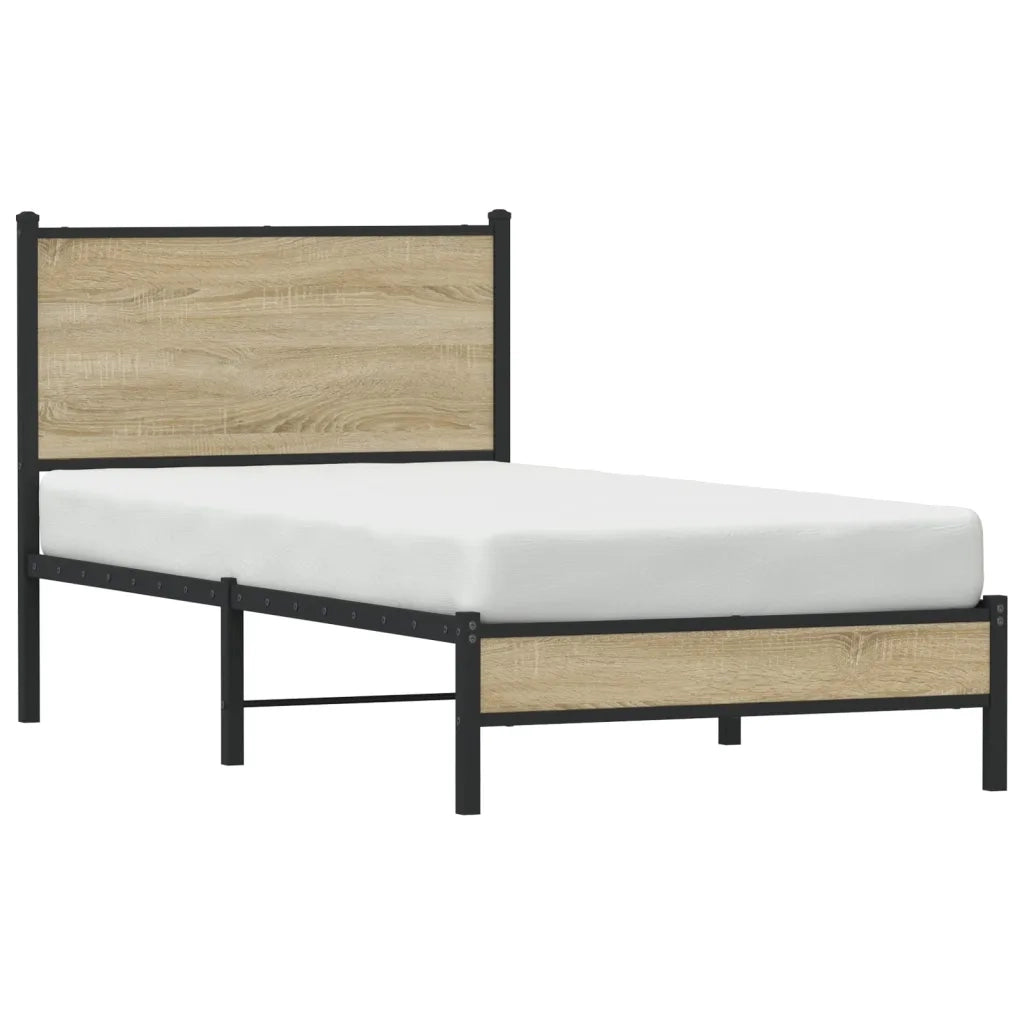Giroletto senza Materaso in Metallo Rovere Sonoma 80x200 cm