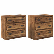 Credenza | Sideboards con cassetto 2 pcs Legno vecchio 70 x 35,5 x 67,5 cm