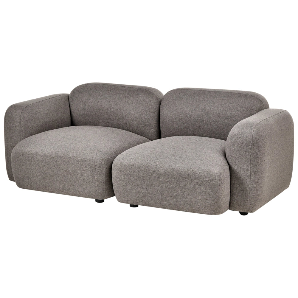Divano a 3 posti Schienale e coprigambe anteriori imbottiti Boucle Tessuto Grigio scuro stile scandinavo