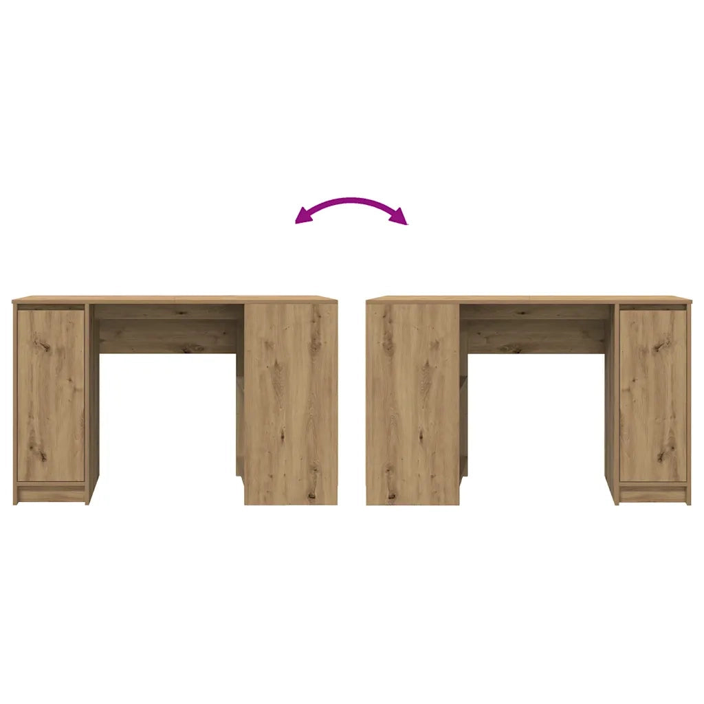 Scrivania Rovere Artigianale 120x42x76 cm in Legno Multistrato