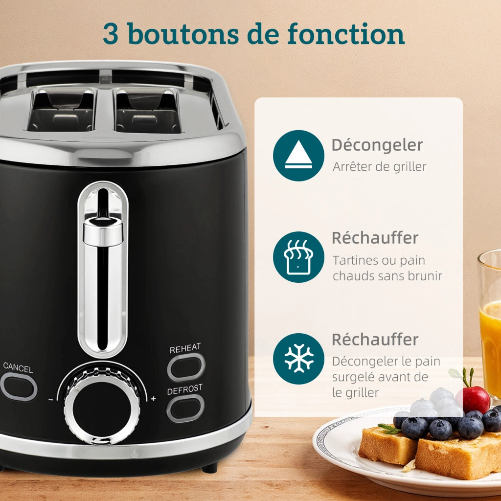 Bollitore e Tostapane ¨C Zephmum ¨C Inox 1.7L 2200W Tostapane 2 Fette Nero