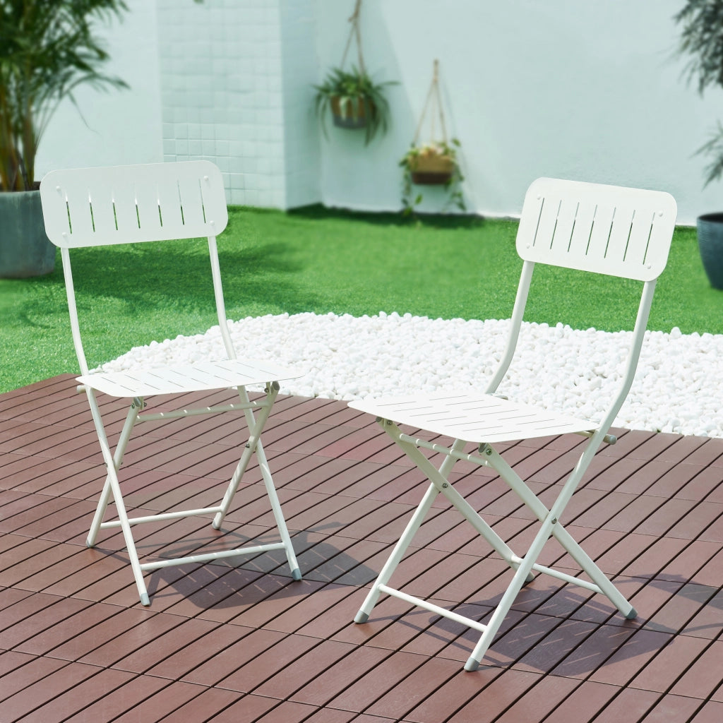 Set Sande di 2 Sedie Pieghevoli - Bianco [en.casa]