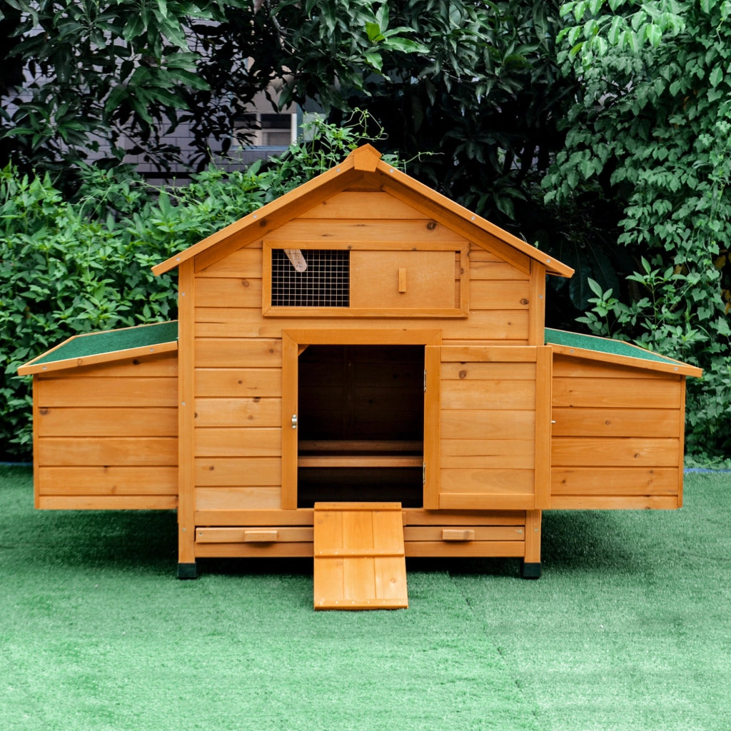Pollaio per Galline da Giardino ¨C zephmum ¨C Legno Impermeabile 150x100x96.5 cm con 2 Cassetti e Nido