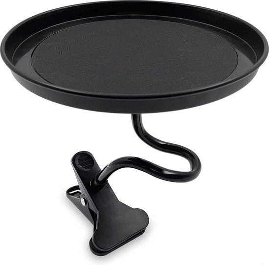 Piatto da auto pieghevole nero - Piatto da mangiare con chiusura a vite - Paletto auto da tavola da pranzo Oltre a contenitore per bicchiere da auto