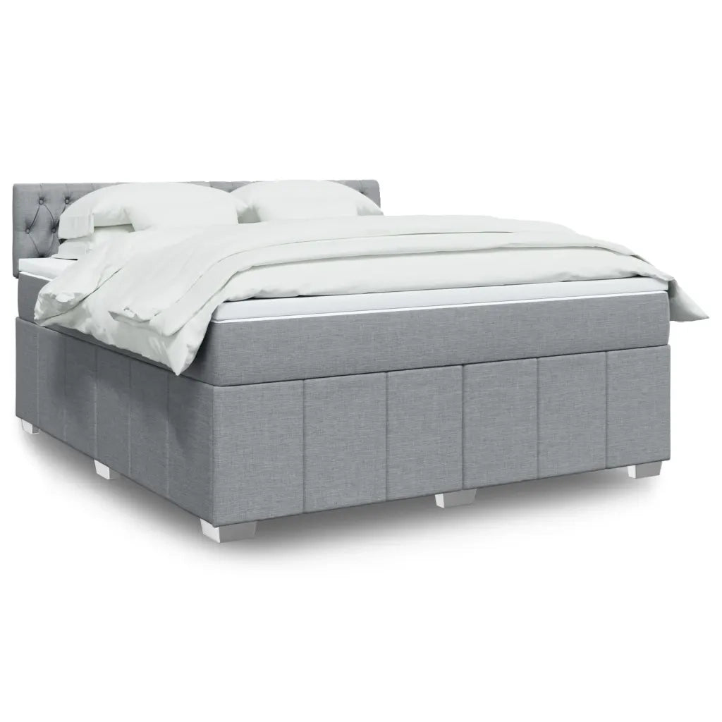 Giroletto a Molle con Materasso Grigio Chiaro180x200 cm Tessuto