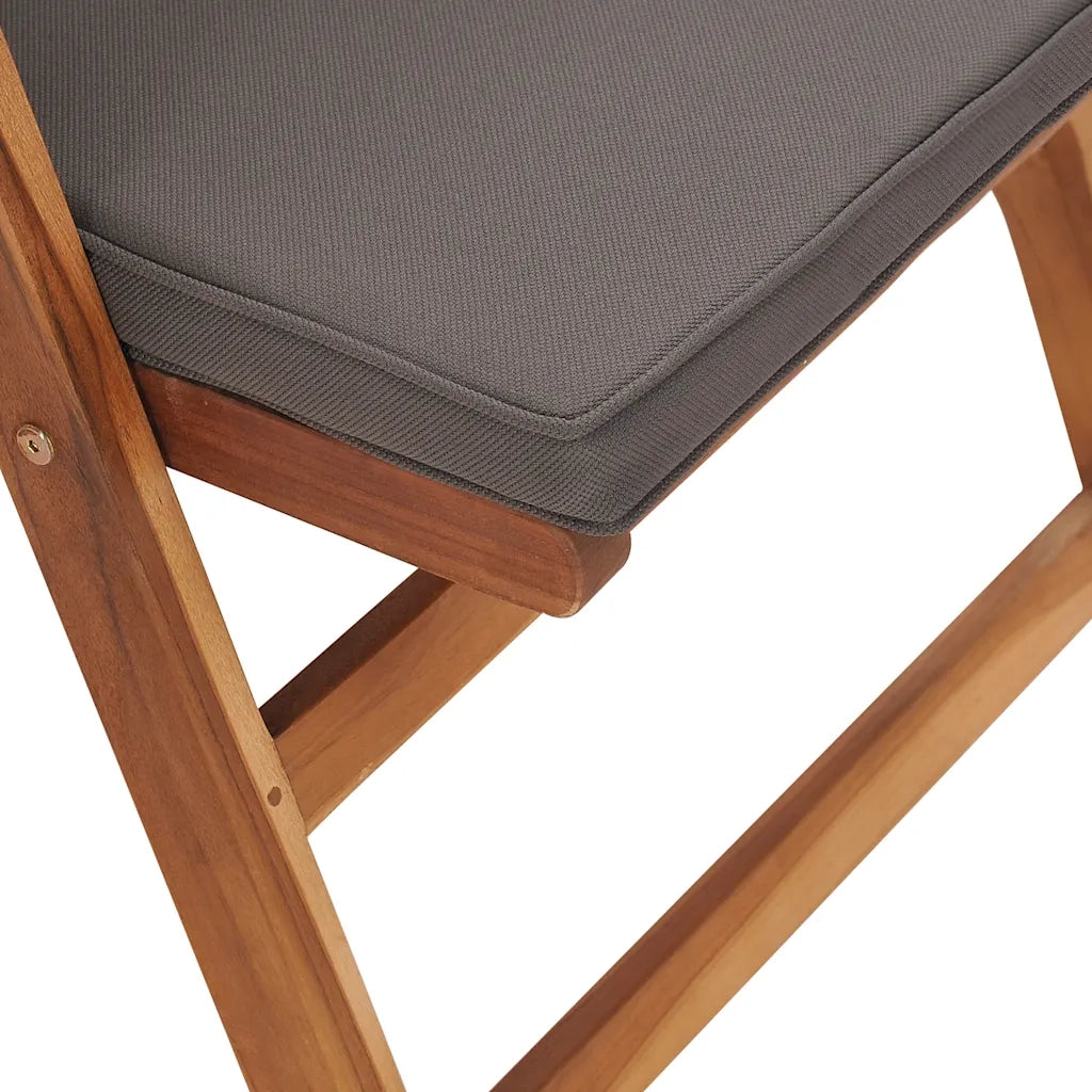 Sedie da Giardino con Cuscini 2 pz | Sedie da Esterno Legno di Teak Grigio