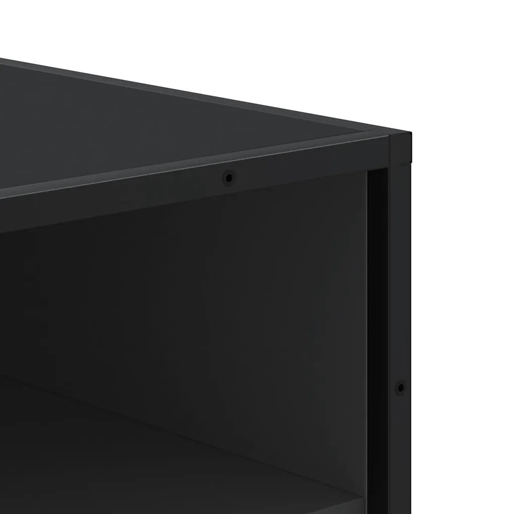 Scarpiera Nera 48x38x97,5 cm in Legno Multistrato 849204
