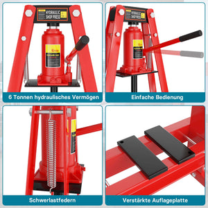 Pressa idraulica da officina 6t Pressa con telaio ad A per cuscinetti