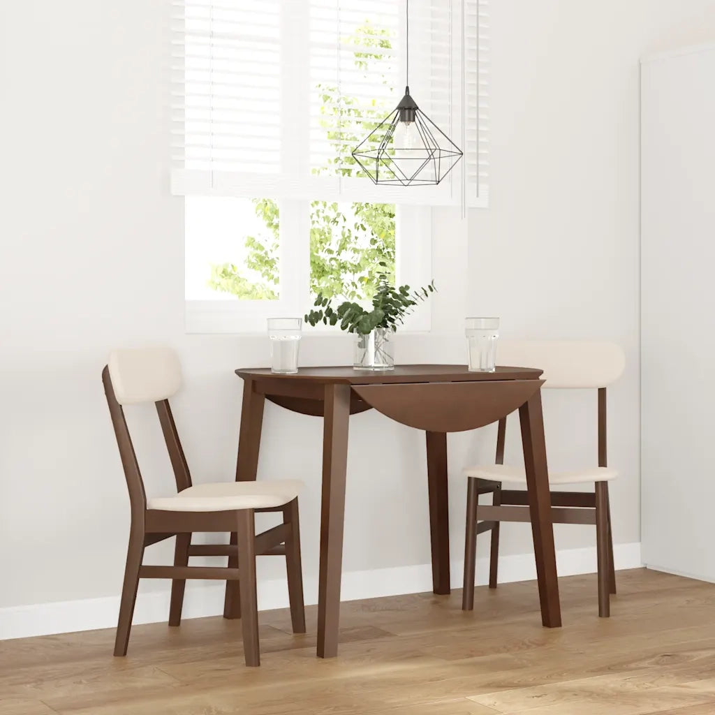 Sedie da Pranzo con Cuscini 2pz Marrone Legno Massello di Hevea