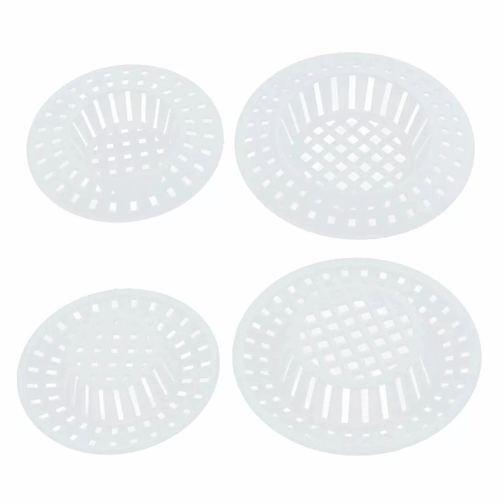 Trade Shop - Set 2pz Filtro A Rete Raccogli Rifiuti Scarico Per Lavello Da 6/7cm Bianco 87629 -