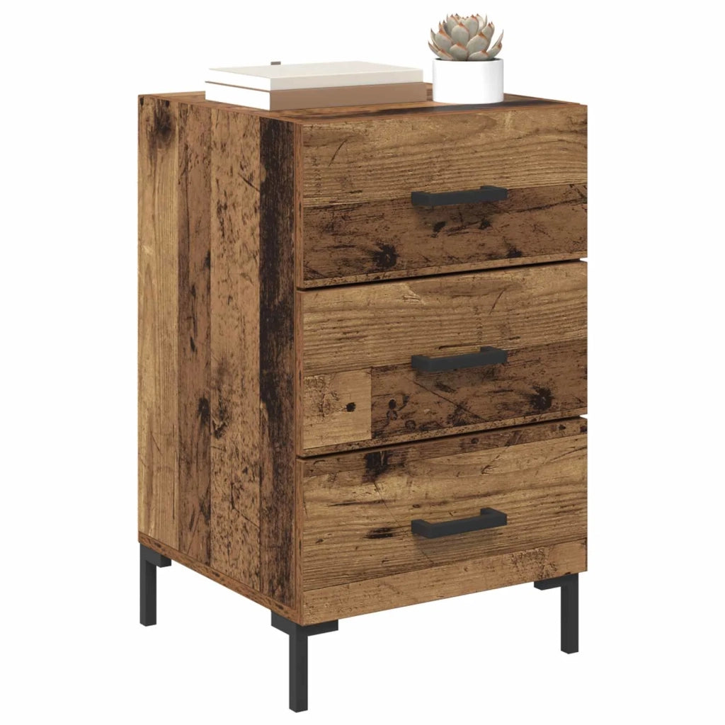 Comodino | Armadio da Notte | Mobiletto da notte con cassetto Legno vecchio 40 x 40 x 66 cm