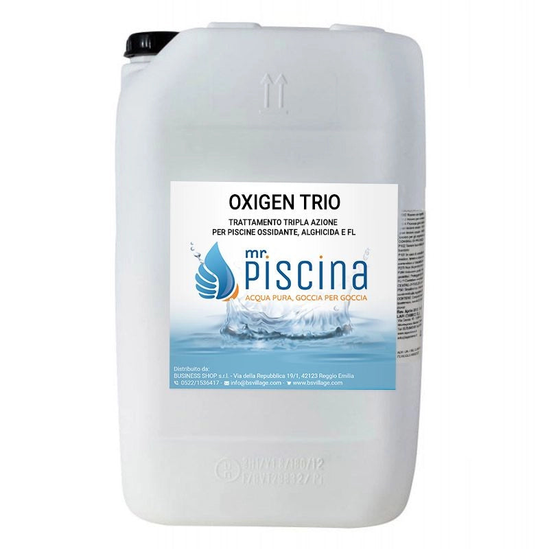 Ossigeno liquido OXIGEN TRIO tripla azione ossidante, alghicida e flocculante Quantità confezione: 1 pezzo