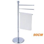 Trade Shop - Piantana Porta Asciugamani Arredo Bagno 3 Bracci Metallo Cromato 90cm -