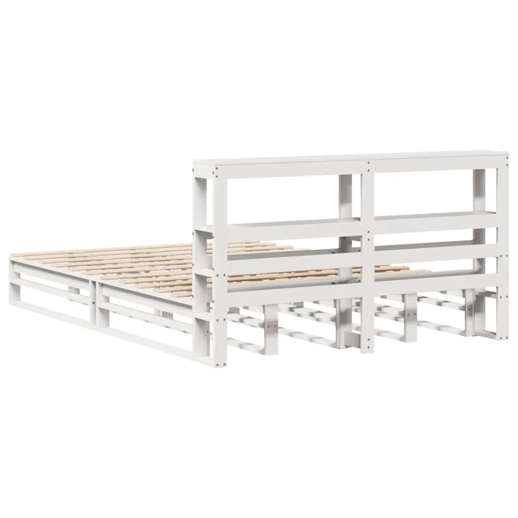 Giroletto con Testiera-Struttura Letto con testiera Bianco 120x190 cm Legno Massello di Pino 399330