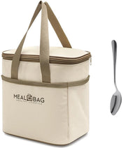 9L Tas Isolante con 1 Cucchiaio, Borsa Termica Portatile, Tas di Latta, Borsa Isolante per Viaggio, Tas Opvollabile Isolante con Grande Capacità, Impermeabile per Lavoro, Pic-Nic, Scuola, Viaggi